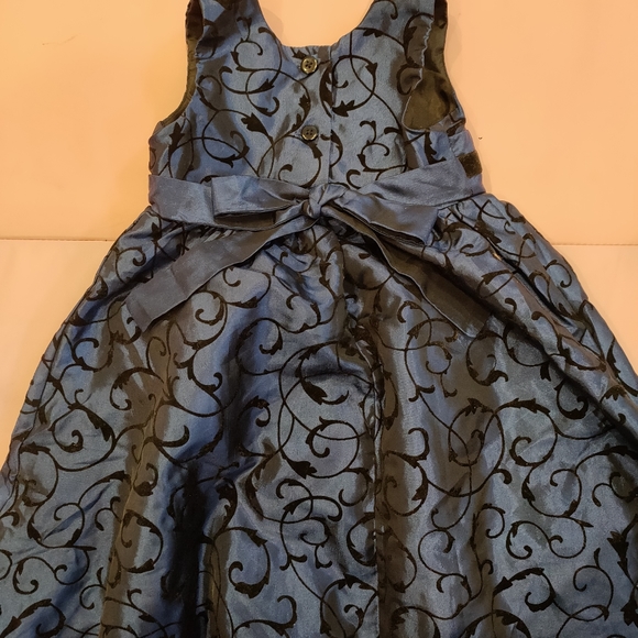 Jona Michelle baby girl Christmas black/blue formal dress set size 24m - Picture 3 of 5
